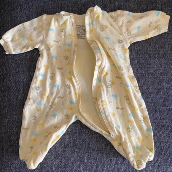 Baby NB mYellow Sleeper with Full Zipper - Picture 3 of 4